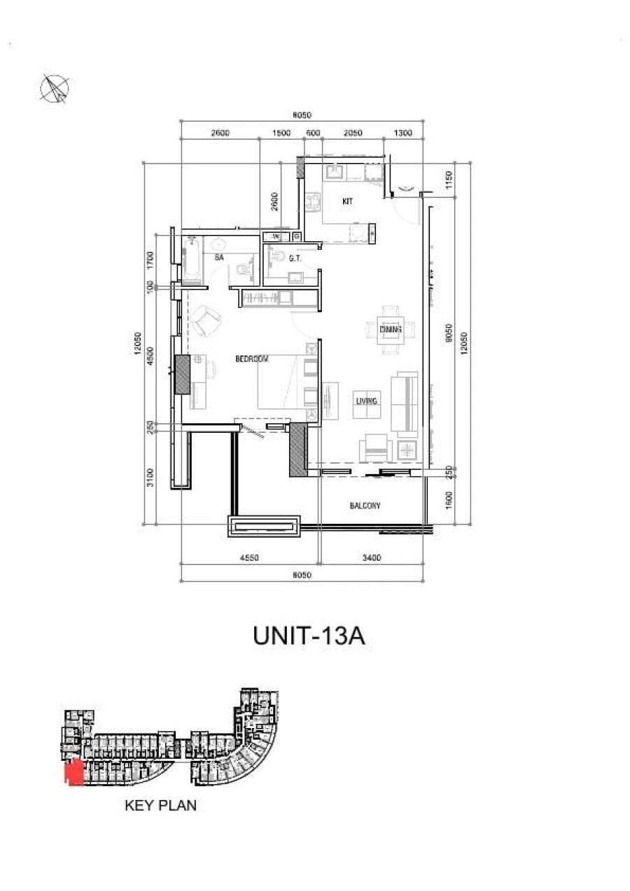 1 BR — Unit Layout