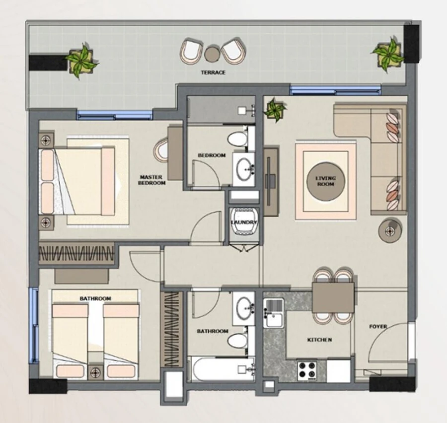 2 BR — 2 Bedroom type 1