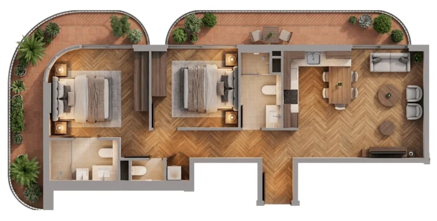 2 BR — 2 Bedroom 16