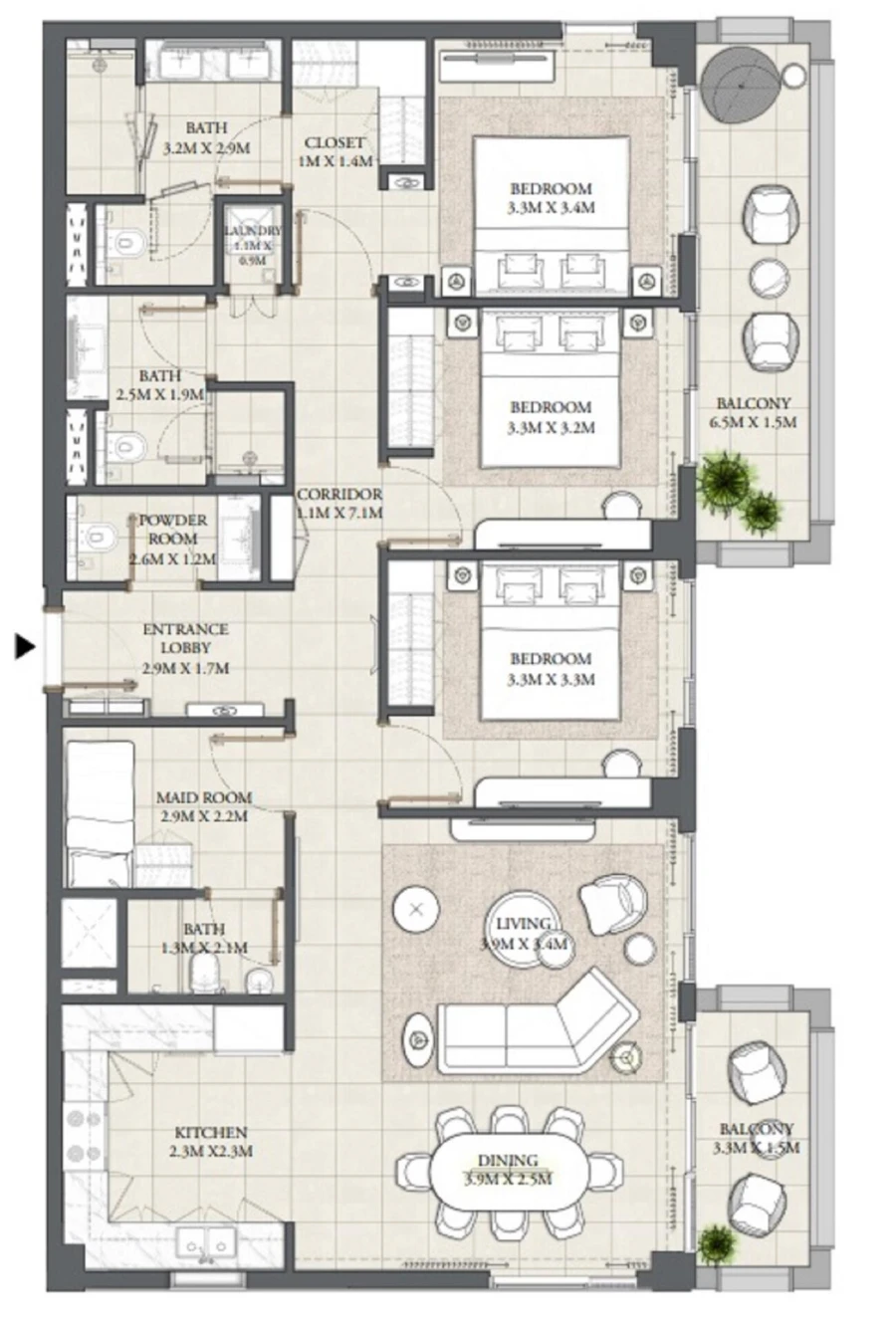 3 BR — 3 Bedroom