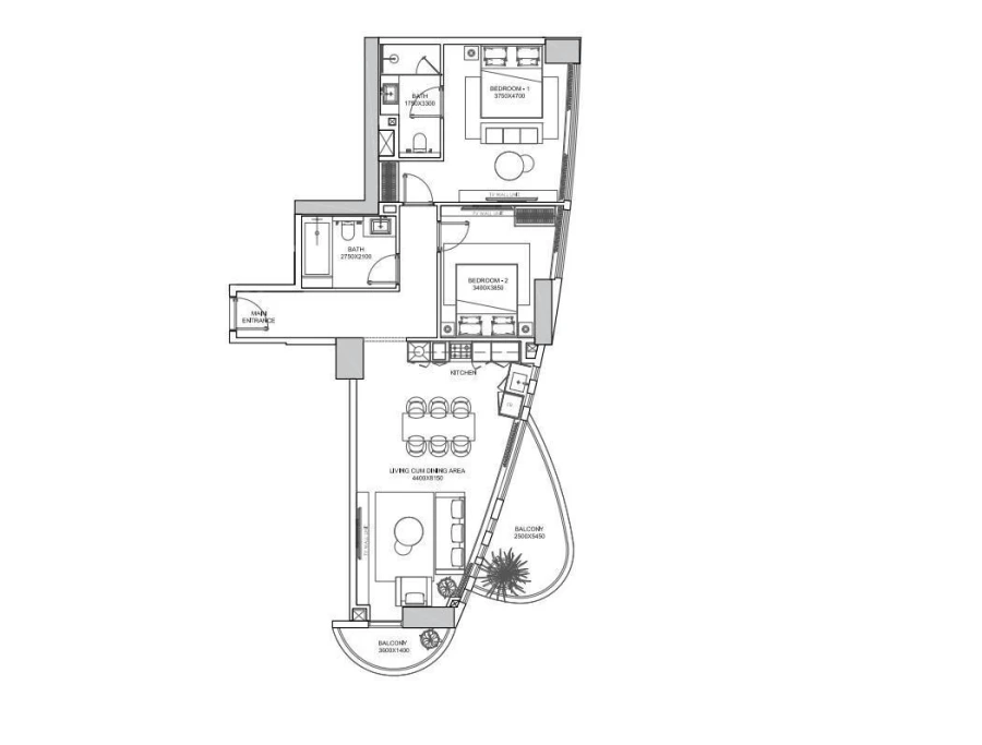 2 BR — 2 Bed Apartment Type C