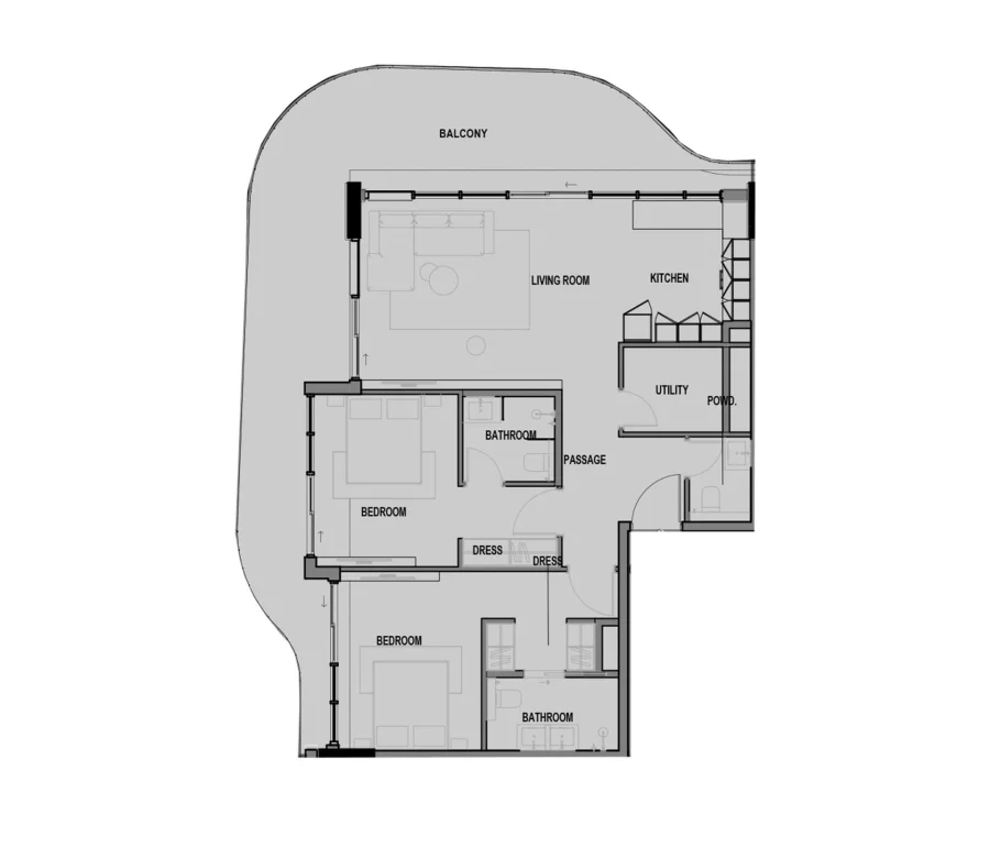 2 BR — 2 BR Type 3