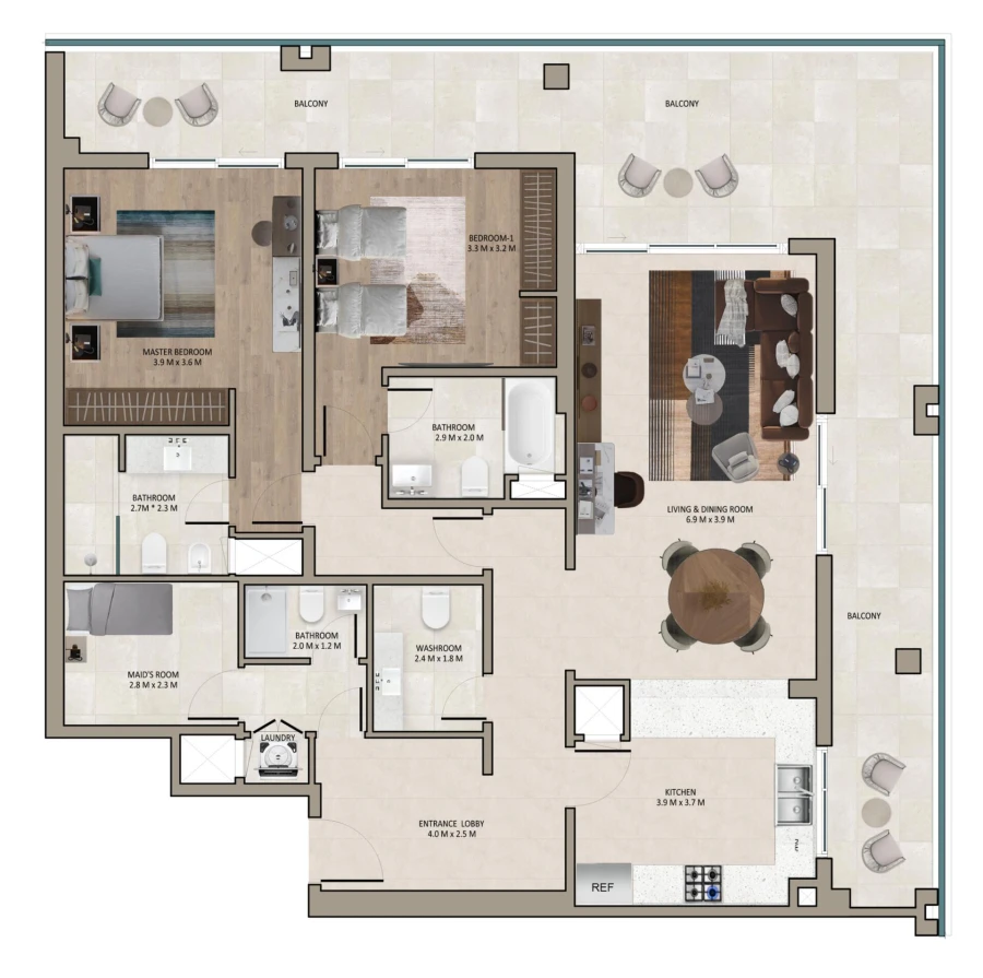 2 BR — 2 Bedroom Type B