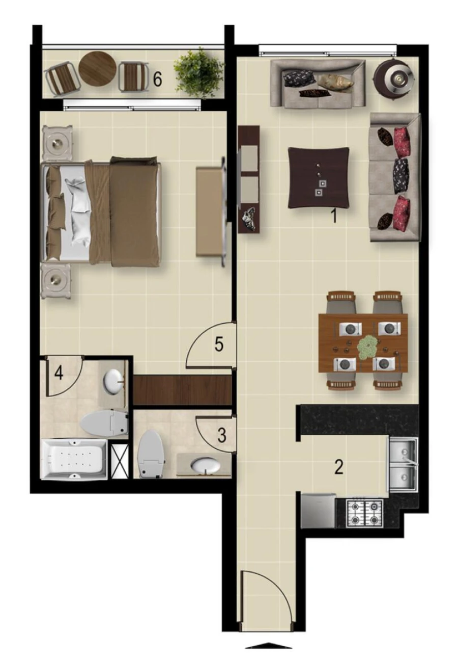 1 BR — 1 Bedroom Type 02