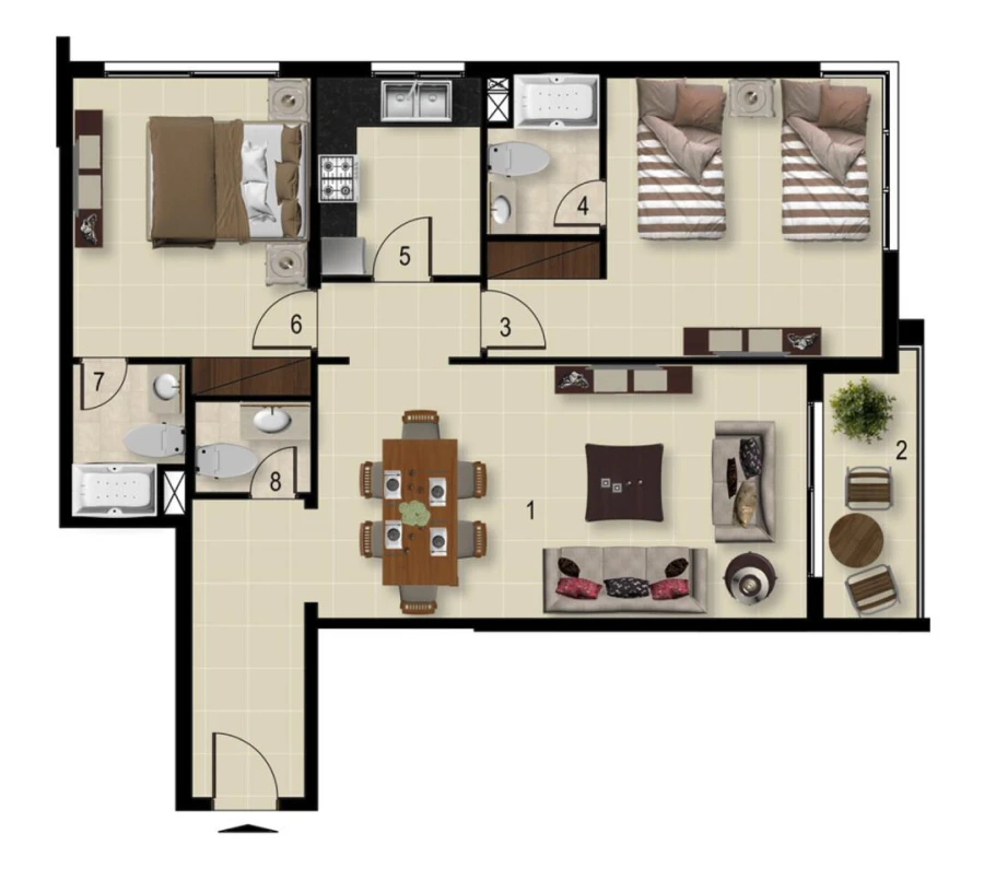 2 BR — 2 Bedroom Type 14