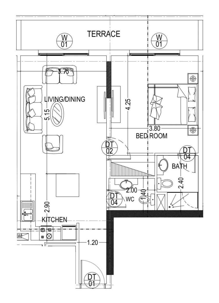 1 BR — 1 Bedroom R01