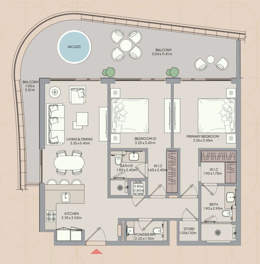 2 BR — 2 Bedroom Type B1