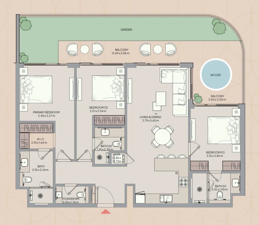 3 BR — 3 Bedroom Type A