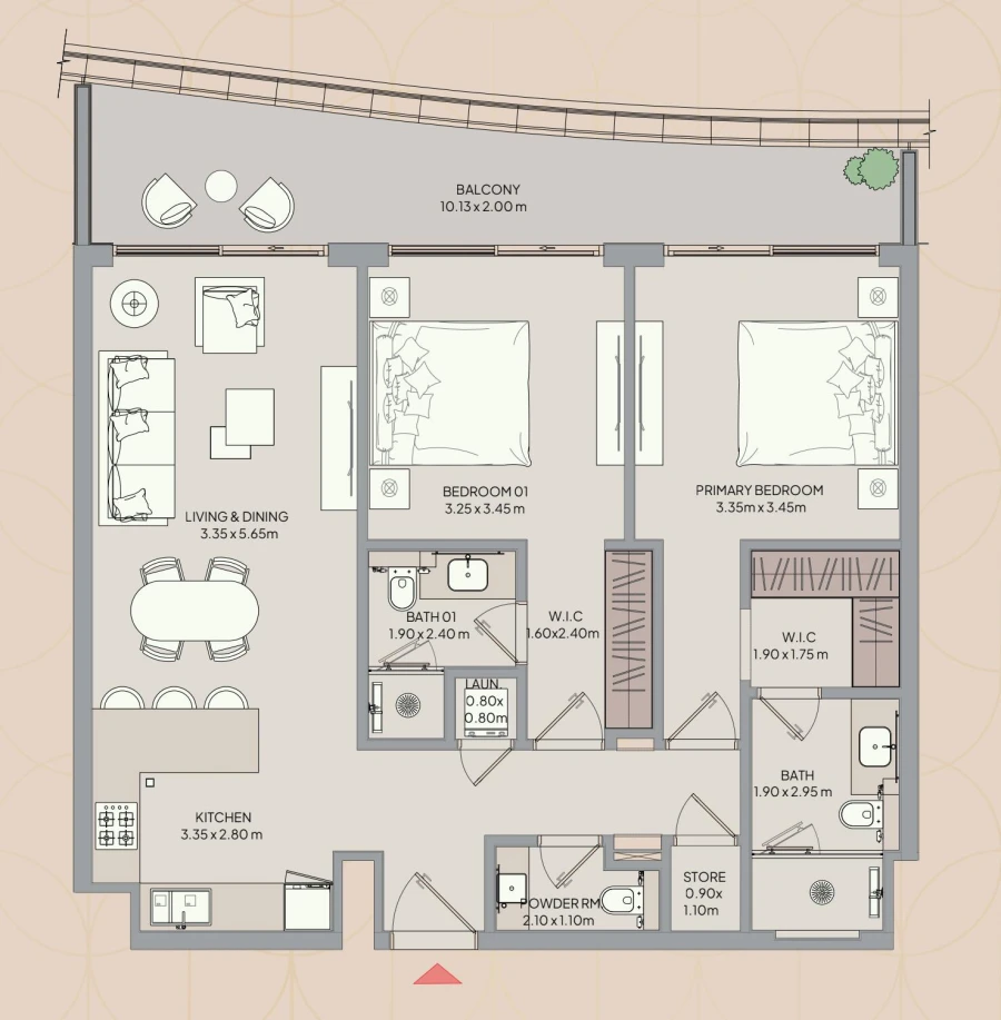 2 BR — 2 Bedroom Type A1