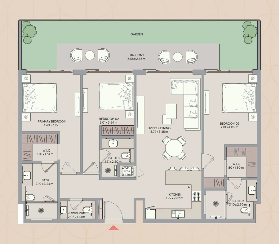 3 BR — 3 Bedroom Type A2