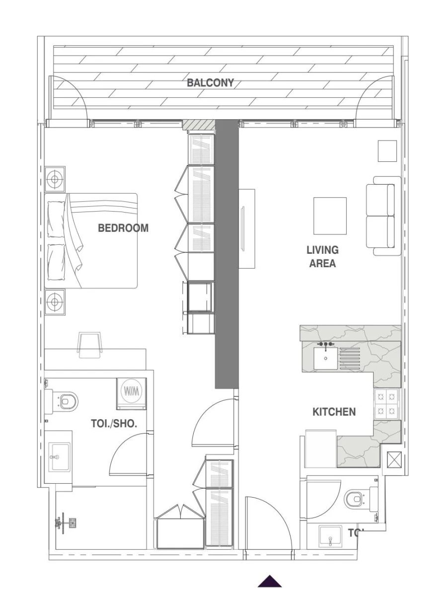 1 BR — 1 Bedroom Type B2
