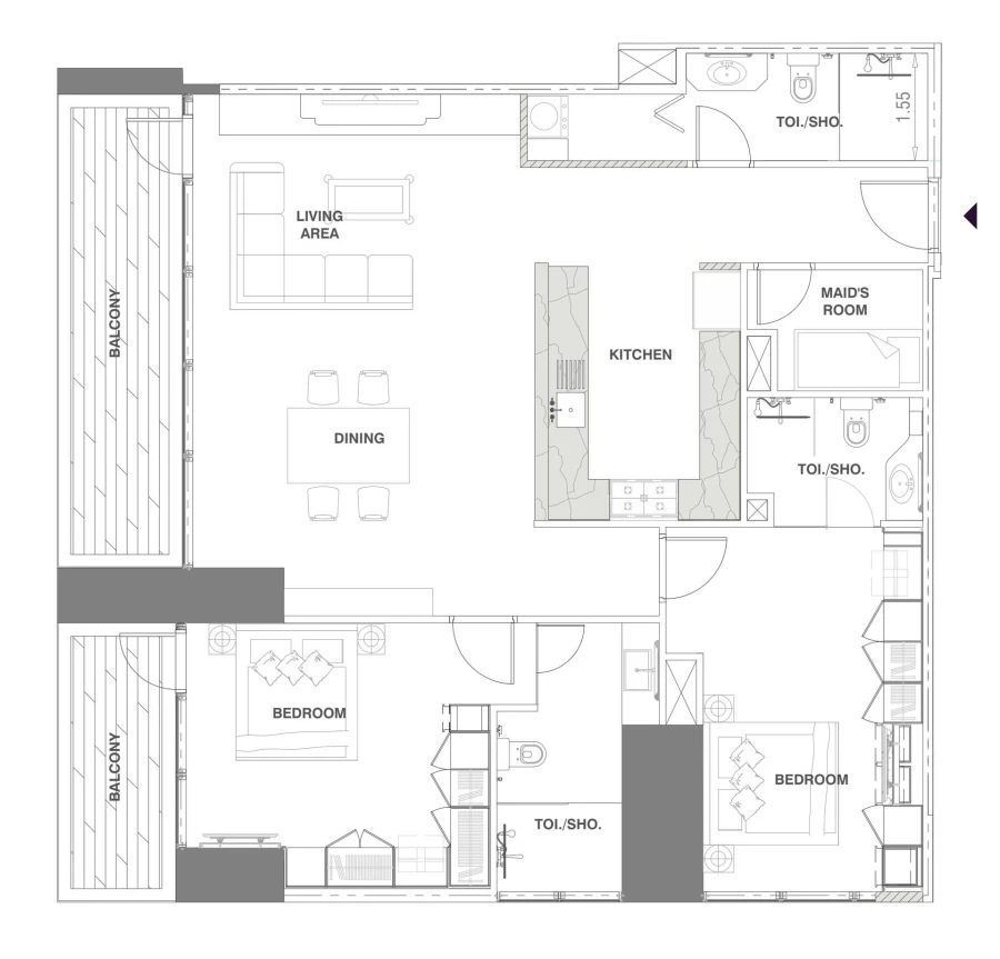 2 BR — 2 Bedroom Type C2