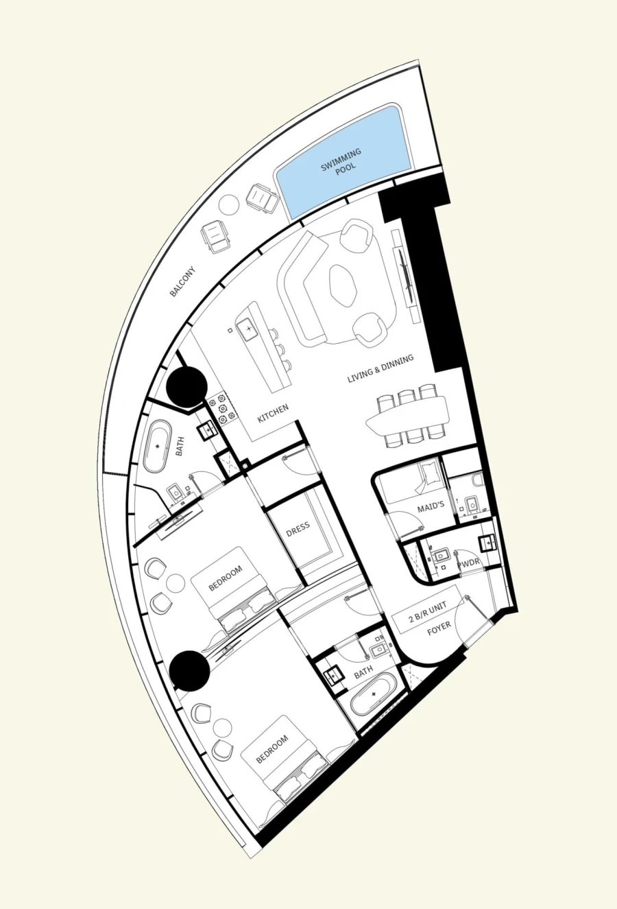 2 BR — 2 Bedroom Type 1-A