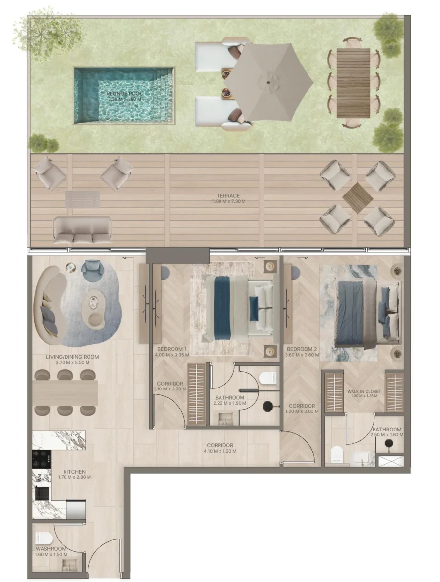 2 BR — 2 Bedroom Type C1