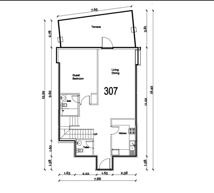 3 BR — Unit 307