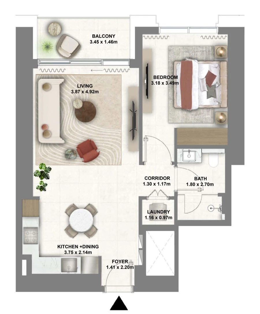 1 BR — 1 Bedroom Type 2