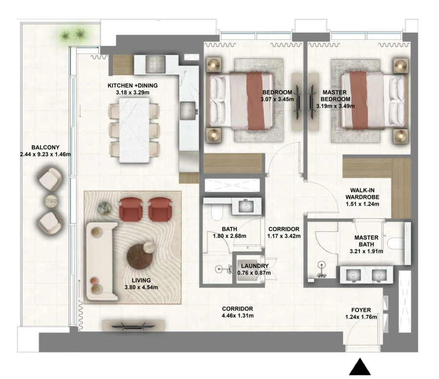 2 BR — 2 Bedroom Type 1