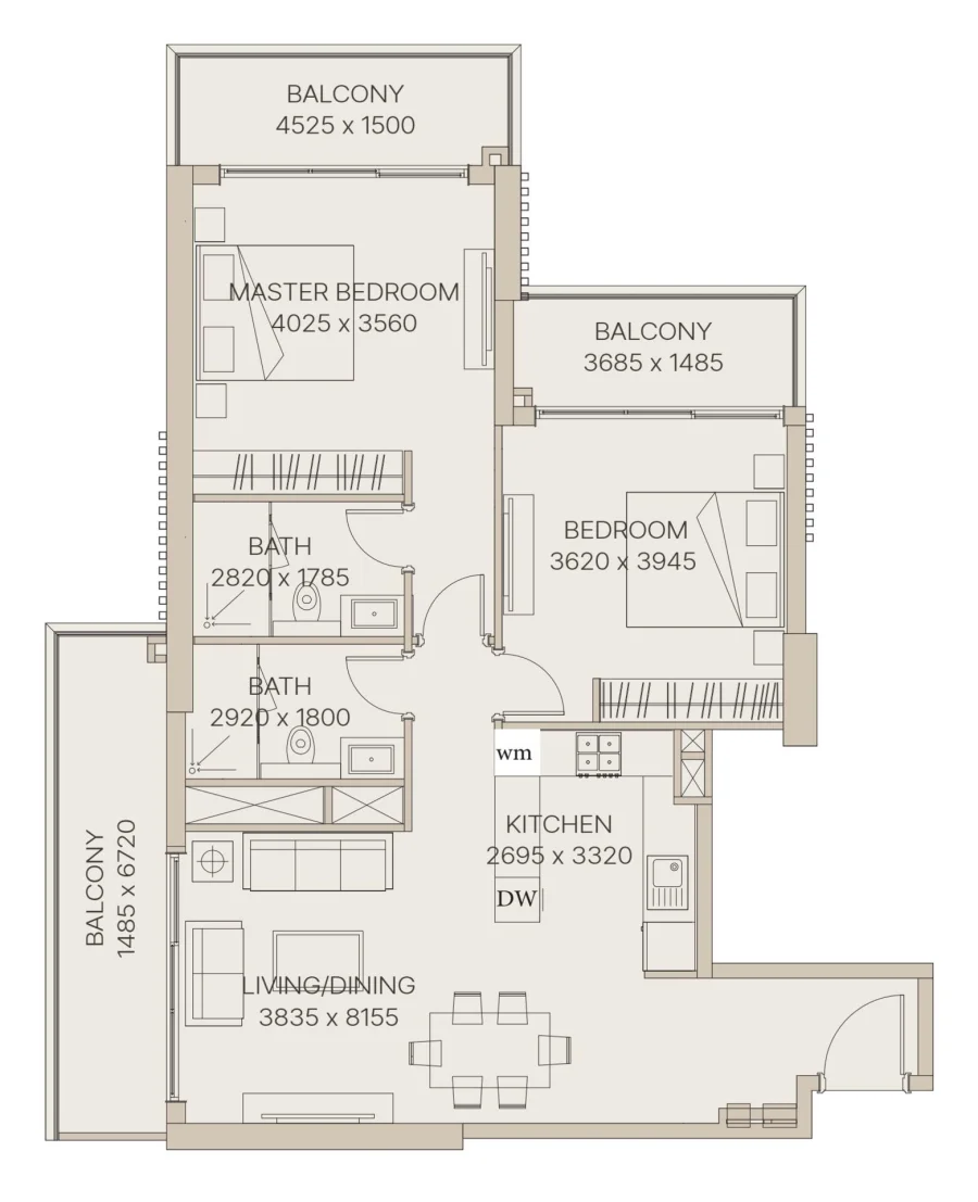 2 BR — 2 Bedroom Type A