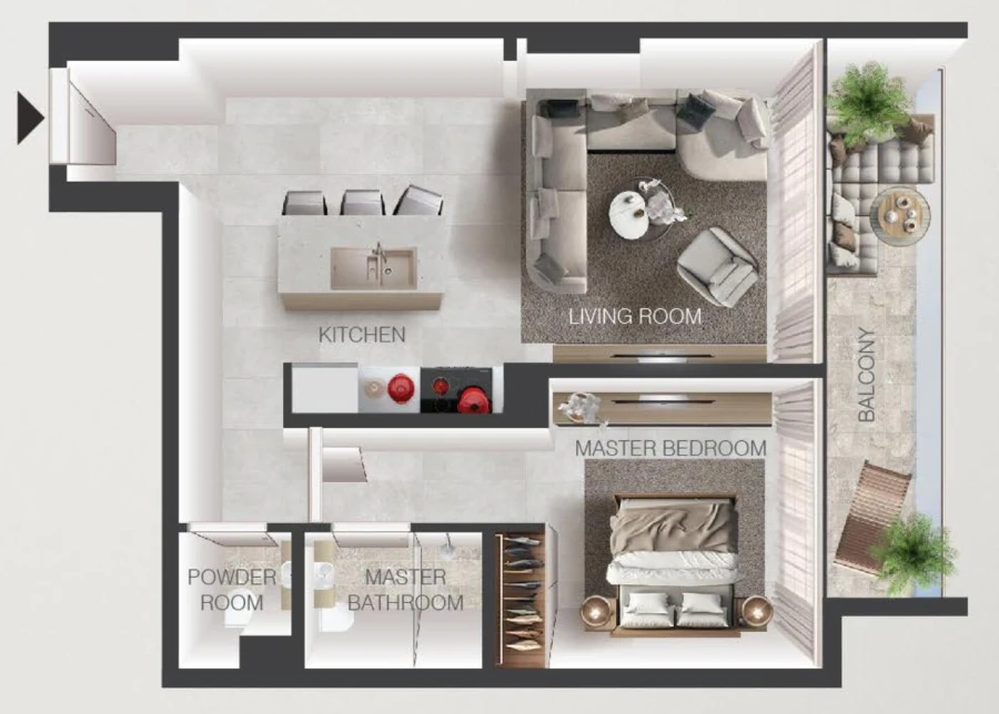 1 BR — 1 Bedroom Type A