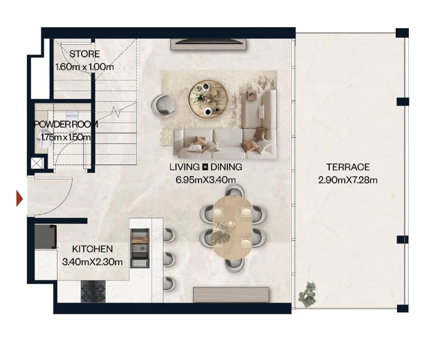 2 BR — 2 Bedroom Duplex Unit 1104