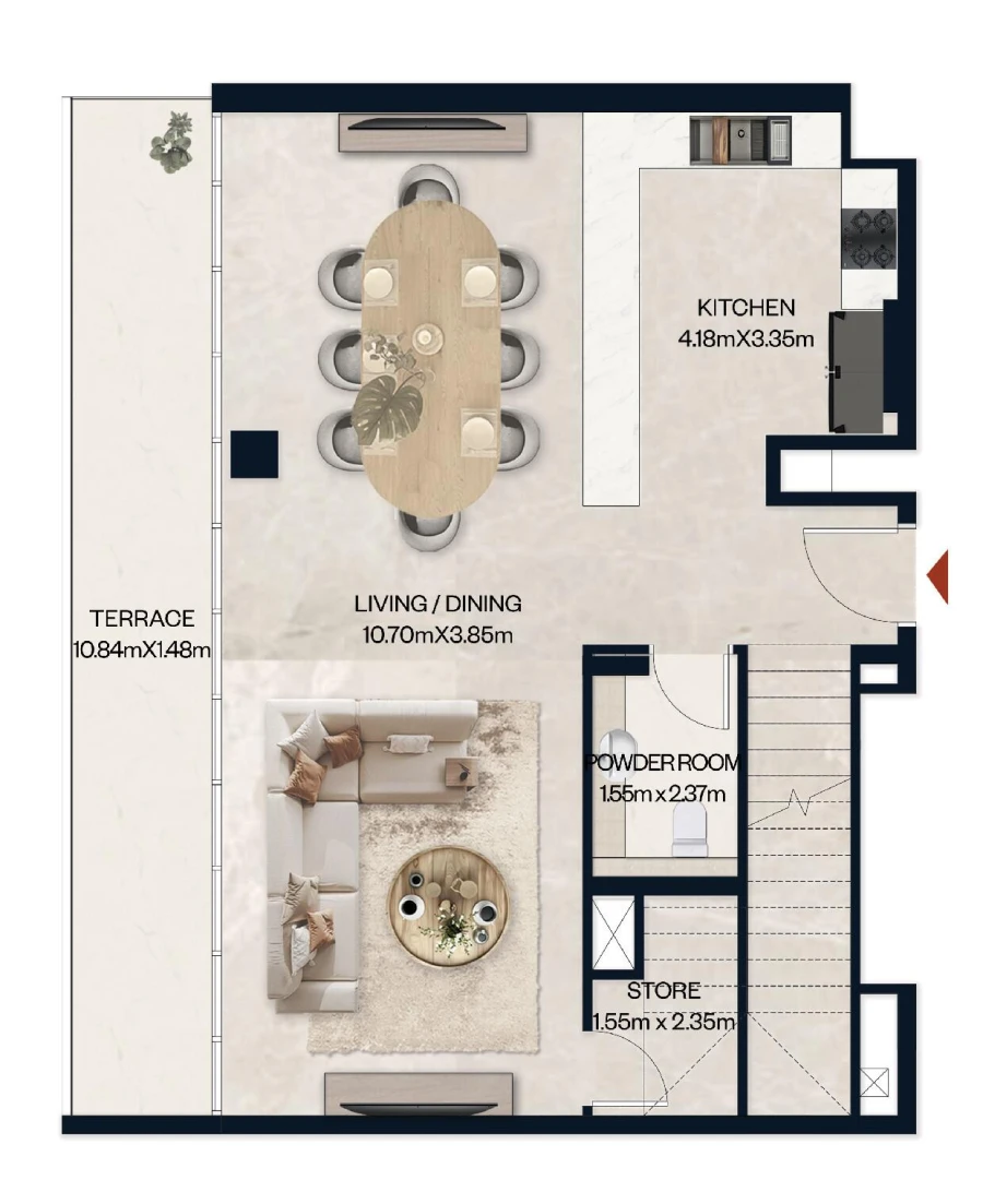 3 BR — 3 Bedroom Duplex Unit 1101