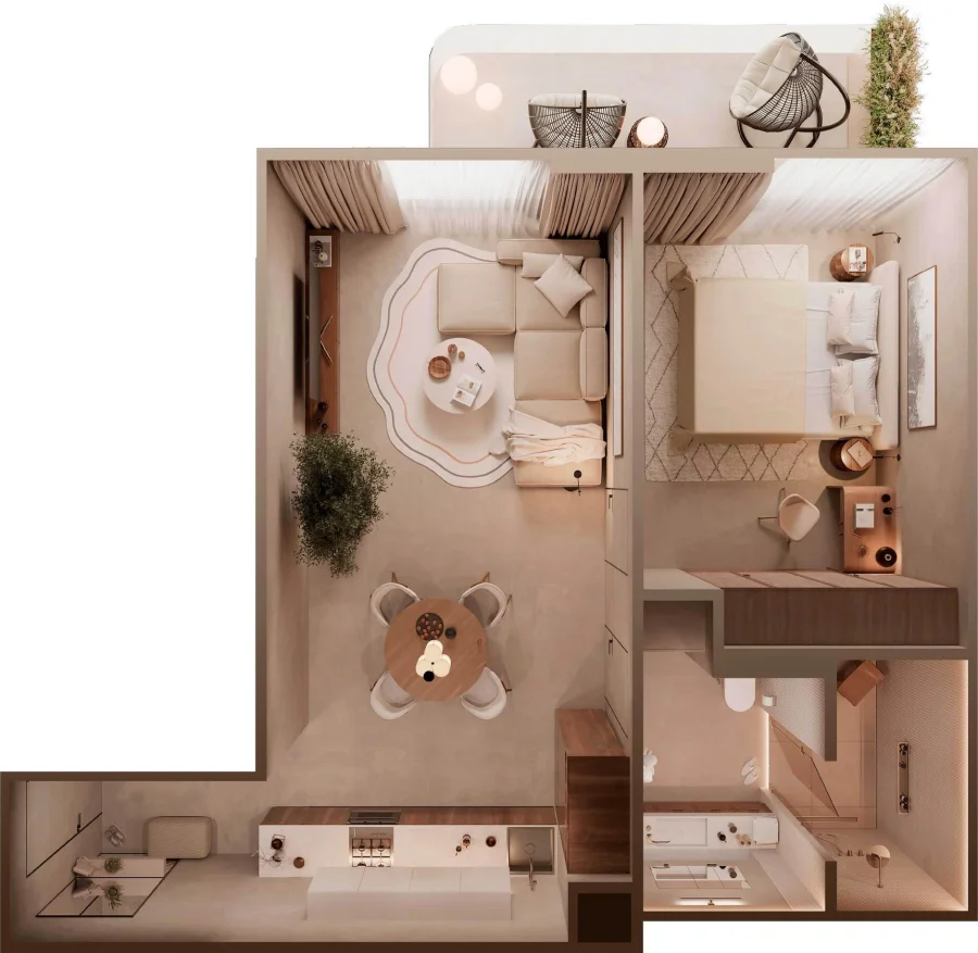 1 BR — 1 Bedroom Type 1