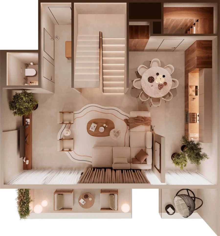 3 BR — 3 Bedroom Duplex