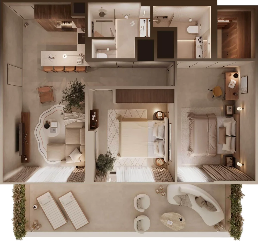 2 BR — 2 Bedroom Type 1