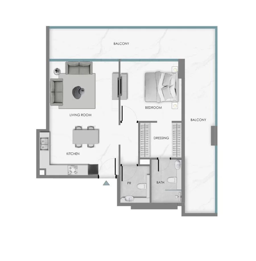 1 BR — 1 BEDROOM TYPE - 1