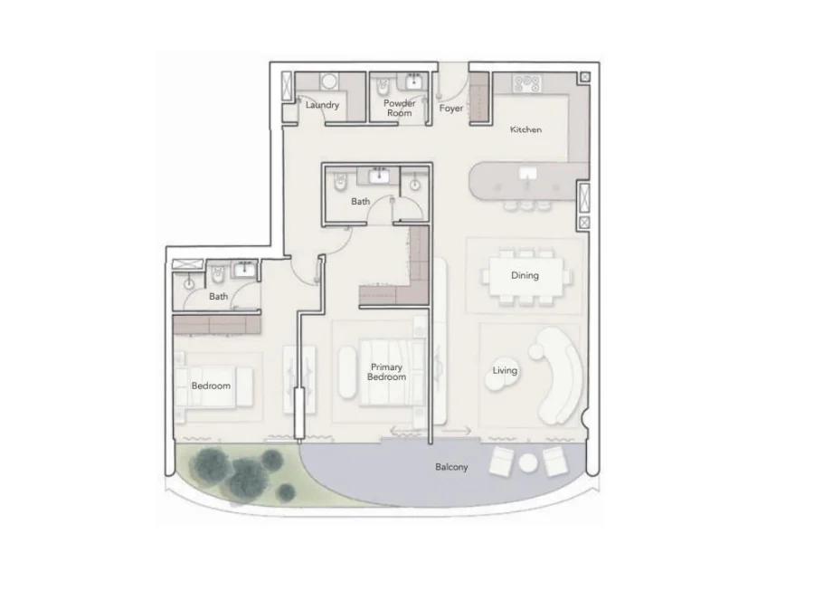 2 BR — 2 BEDROOM SINGLE ASPECT TYPE B