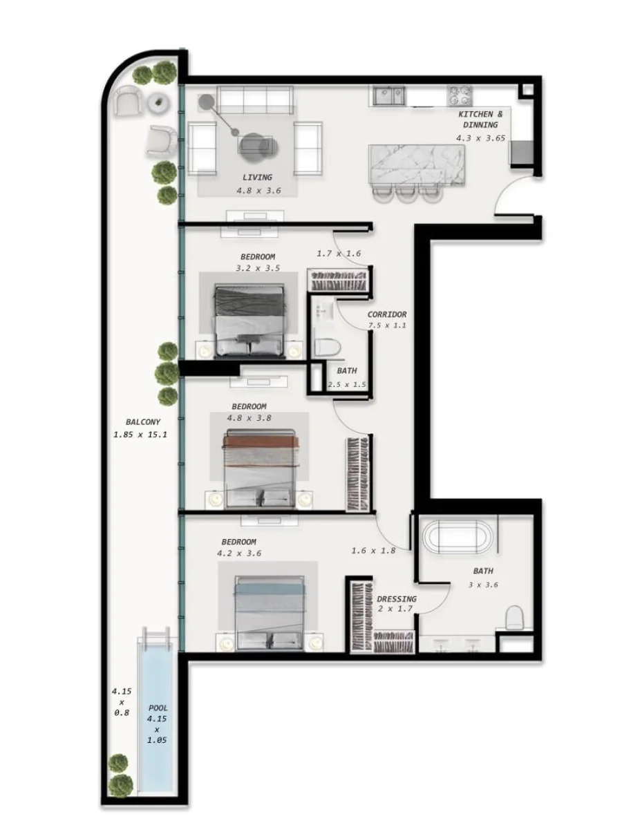 3 BR — 3 Bedroom