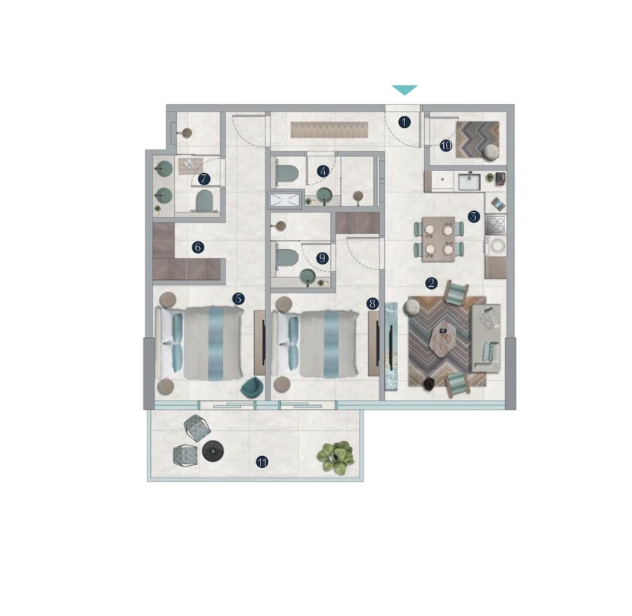 2 BR — 2 BR PLUS I TYPE 2