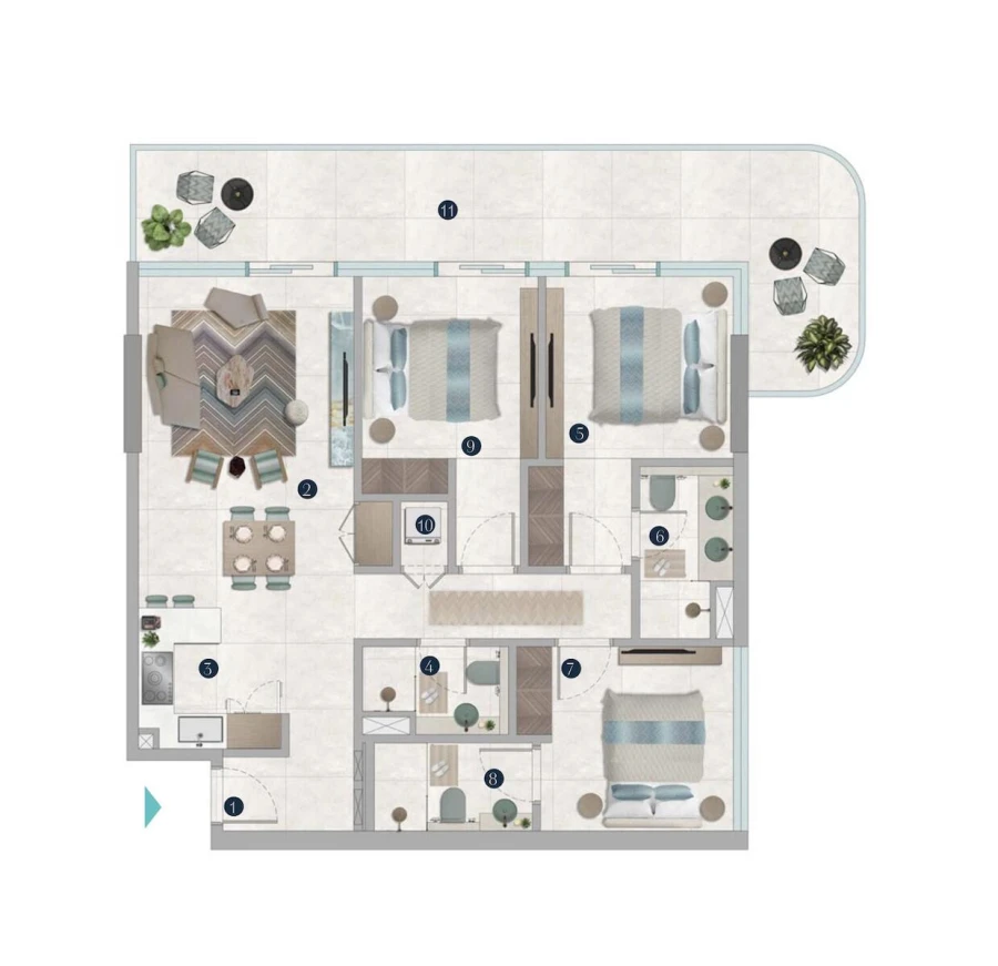 3 BR — 3 BR I TYPE 1