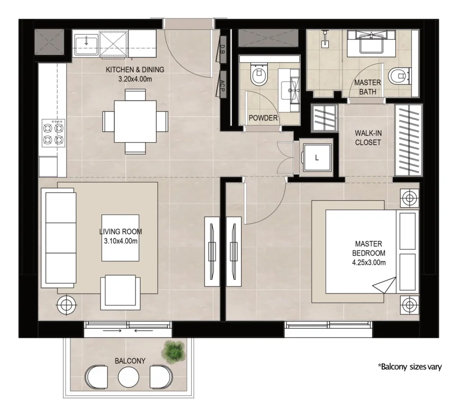 1 BR — 1 Bedroom Type A1