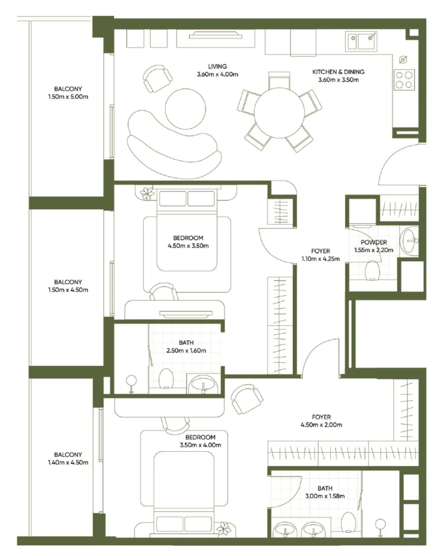 2 BR — 2 Bedroom Type 2