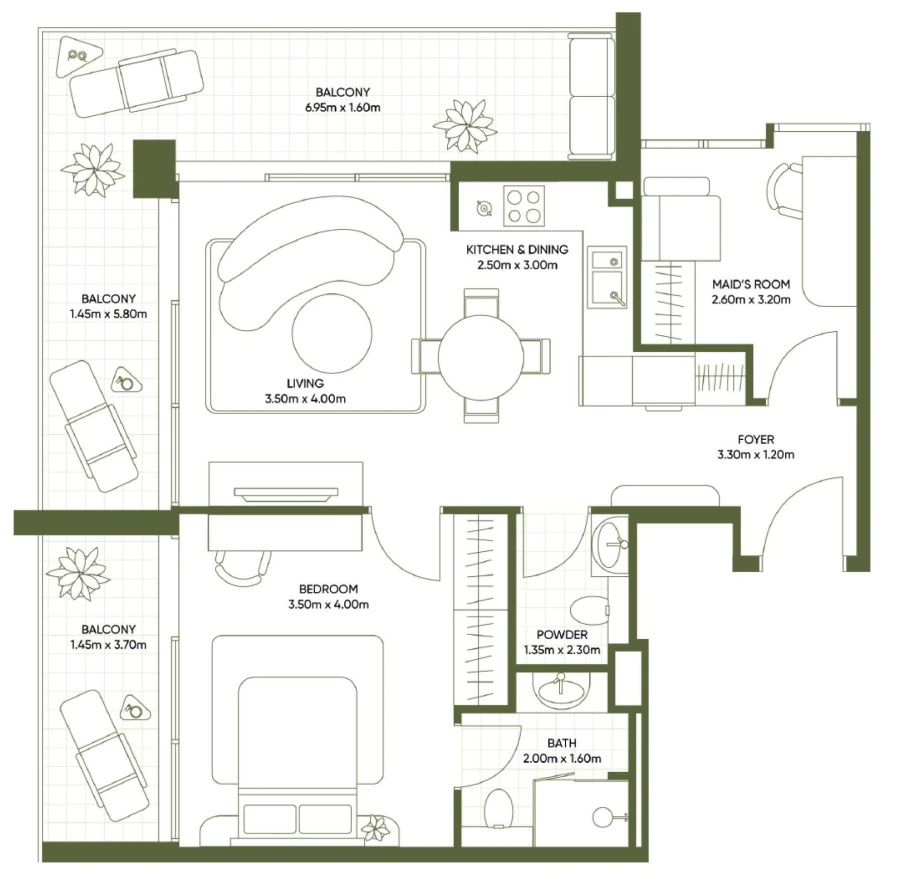 1 BR — 1 Bedroom Type 4