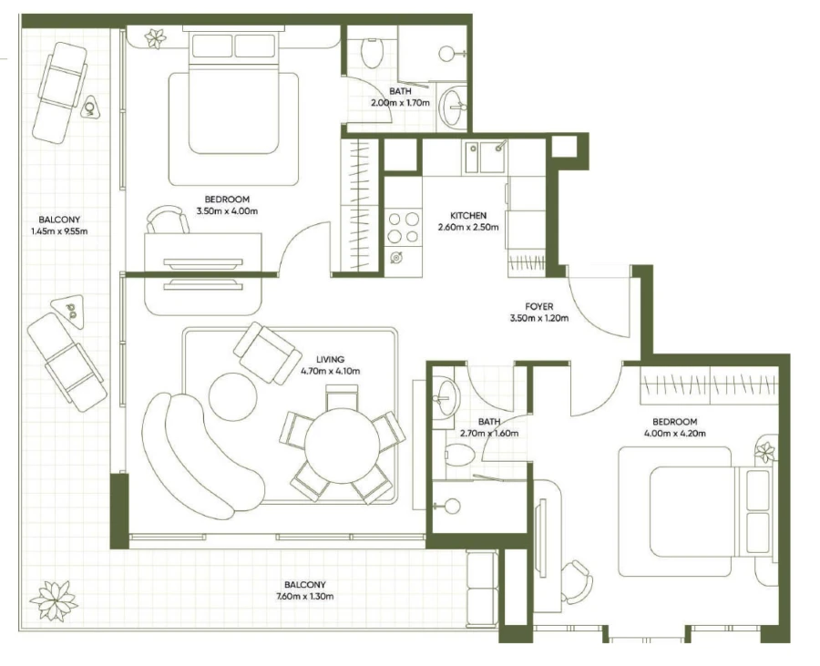 2 BR — 2 Bedroom Type 3