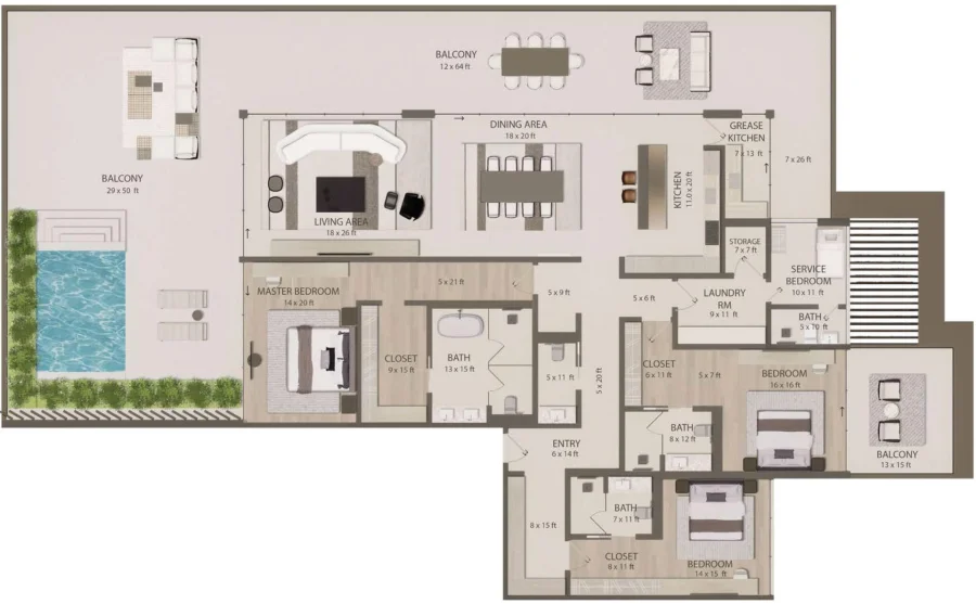 3 BR — 3 Bedroom Signature Suite  Type 2