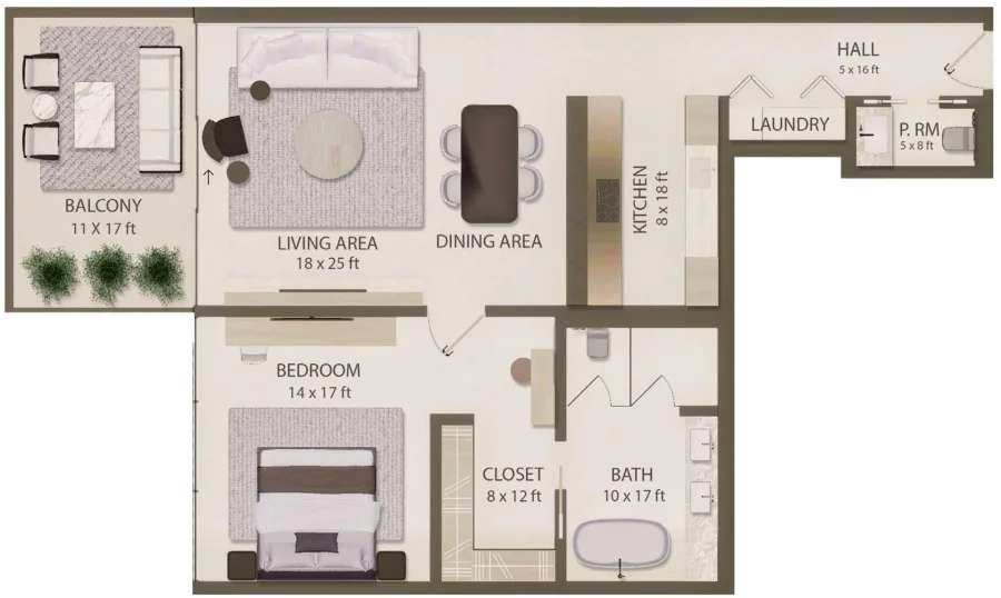 1 BR — 1 Bedroom Suite Type 1