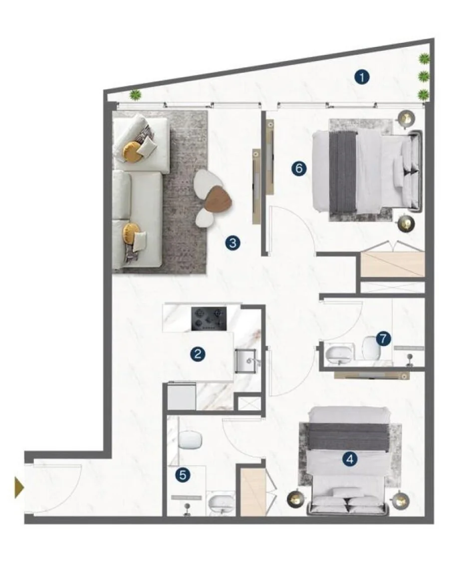 2 BR — 2 Bed layout