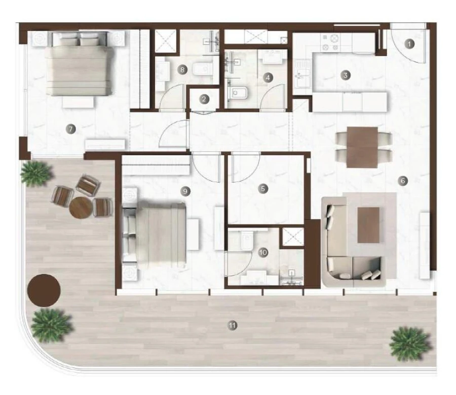 2 BR — 2 Bedroom 17