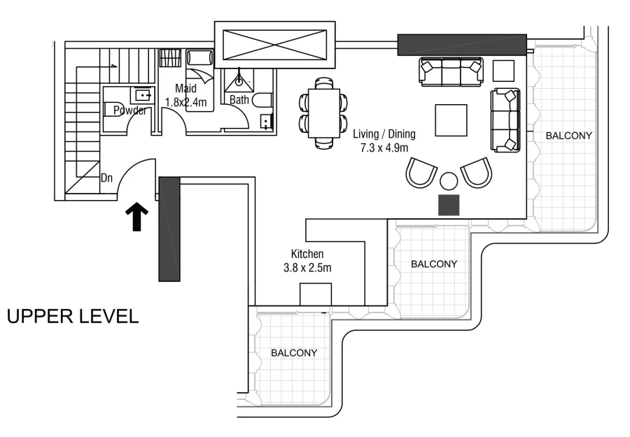 2 BR — 2 Bedroom Duplex Type A