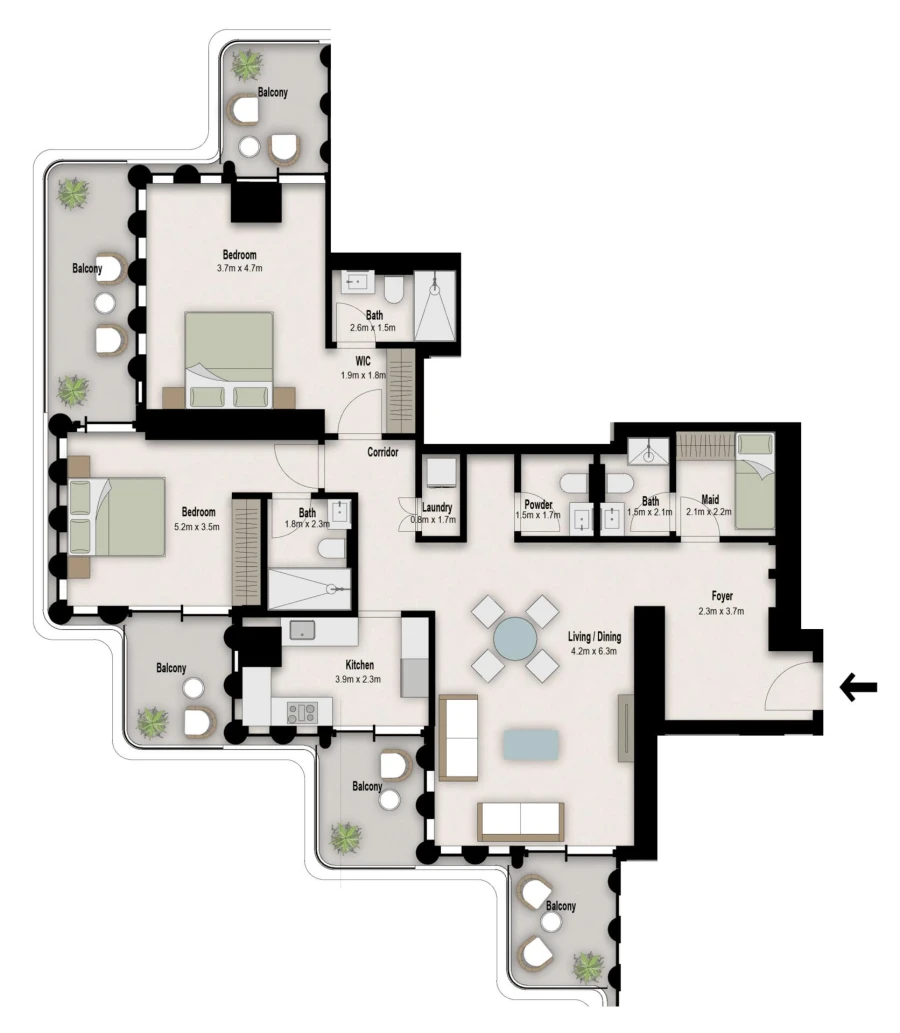 2 BR — 2 Bedroom Type A4