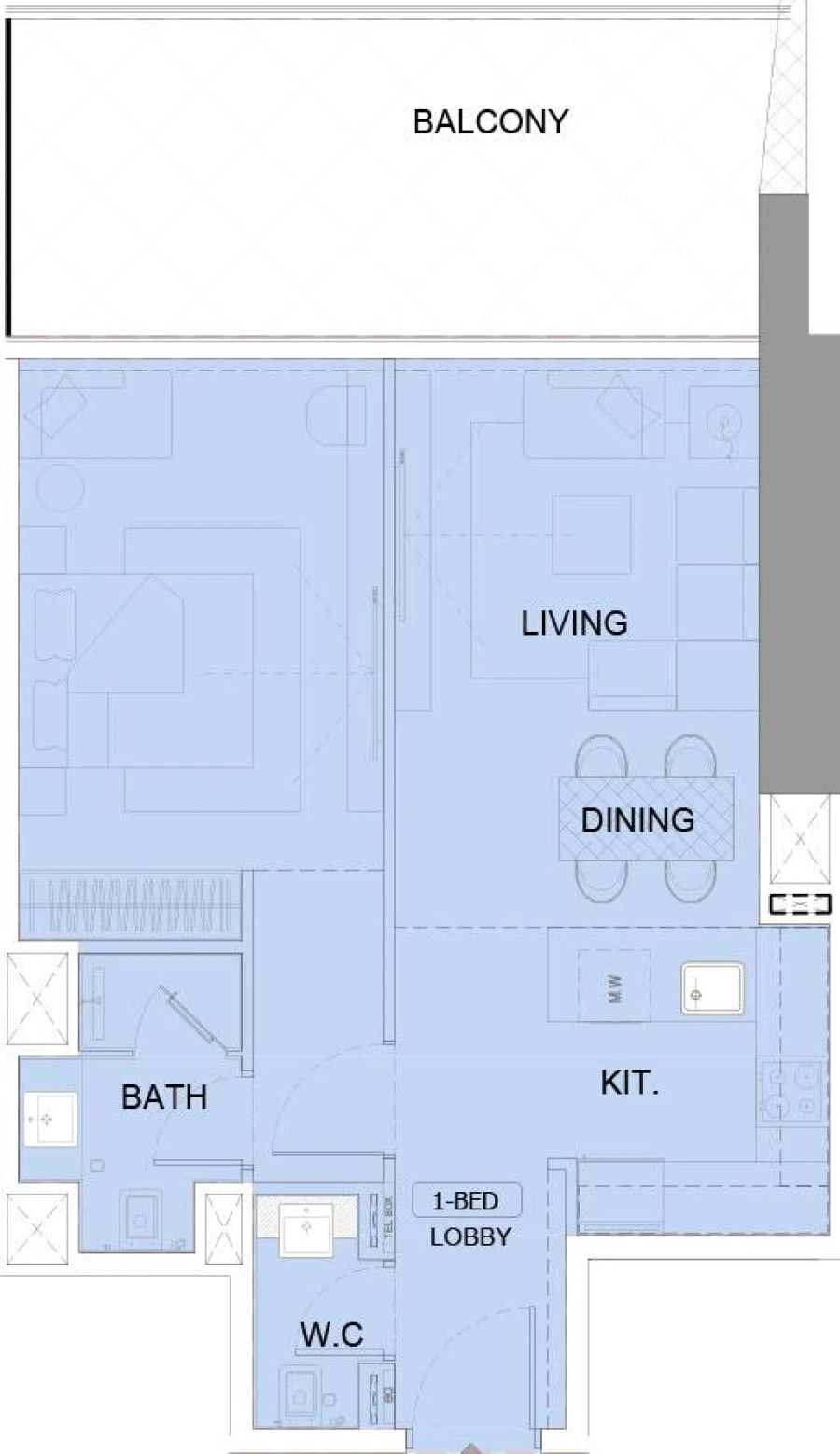 1 BR — 1 Bedroom Type 4