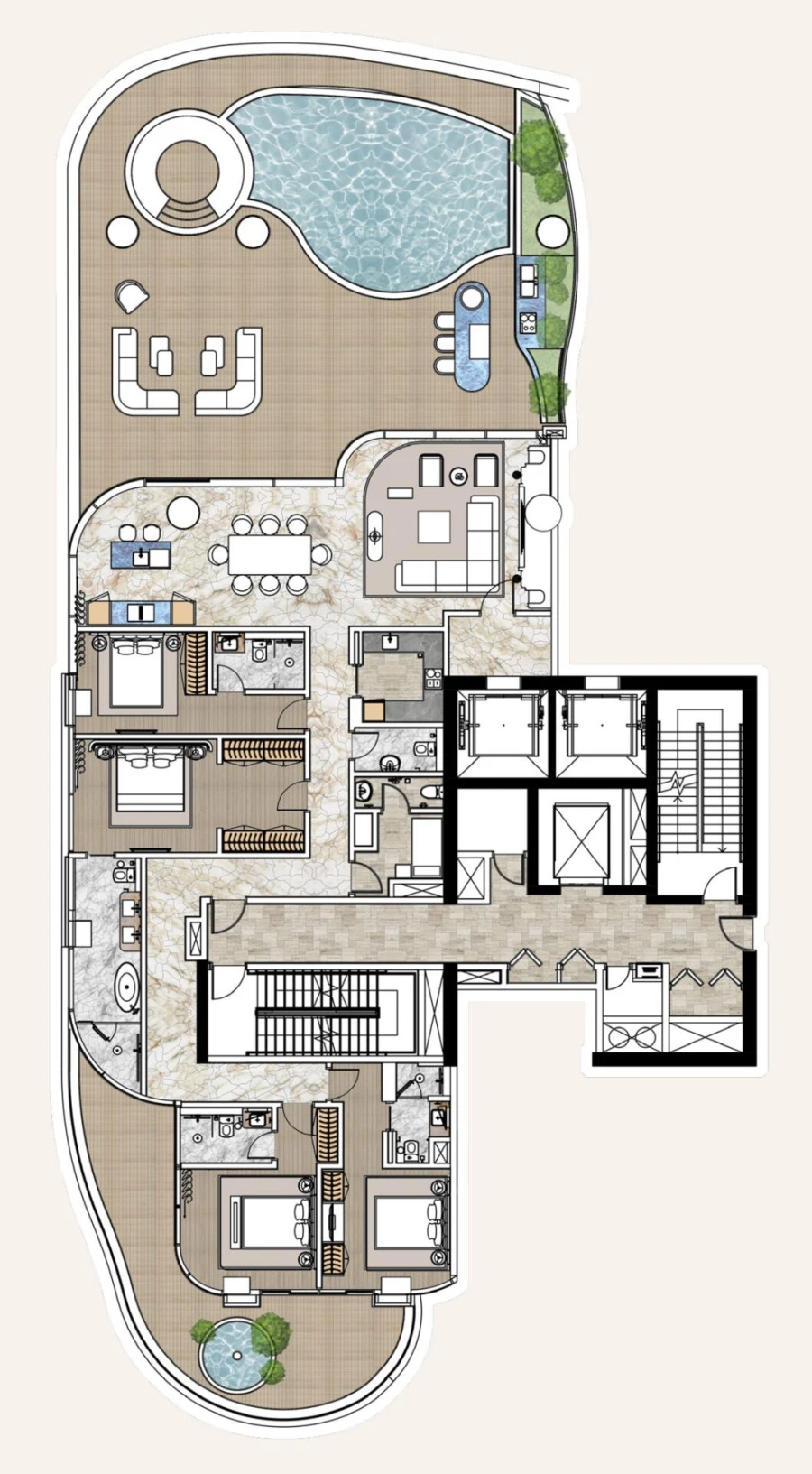 4 BR — 4 Bedroom Penthouse A