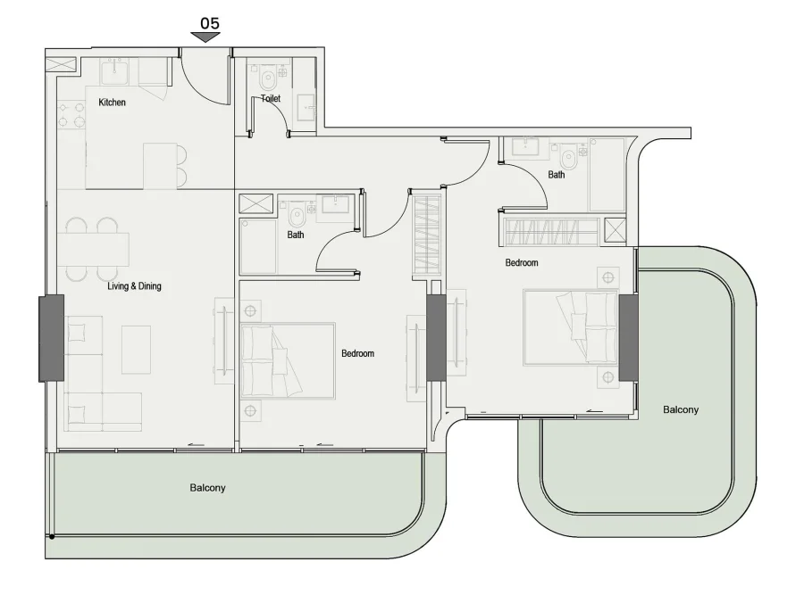 2 BR — 2 Bedroom 05/2