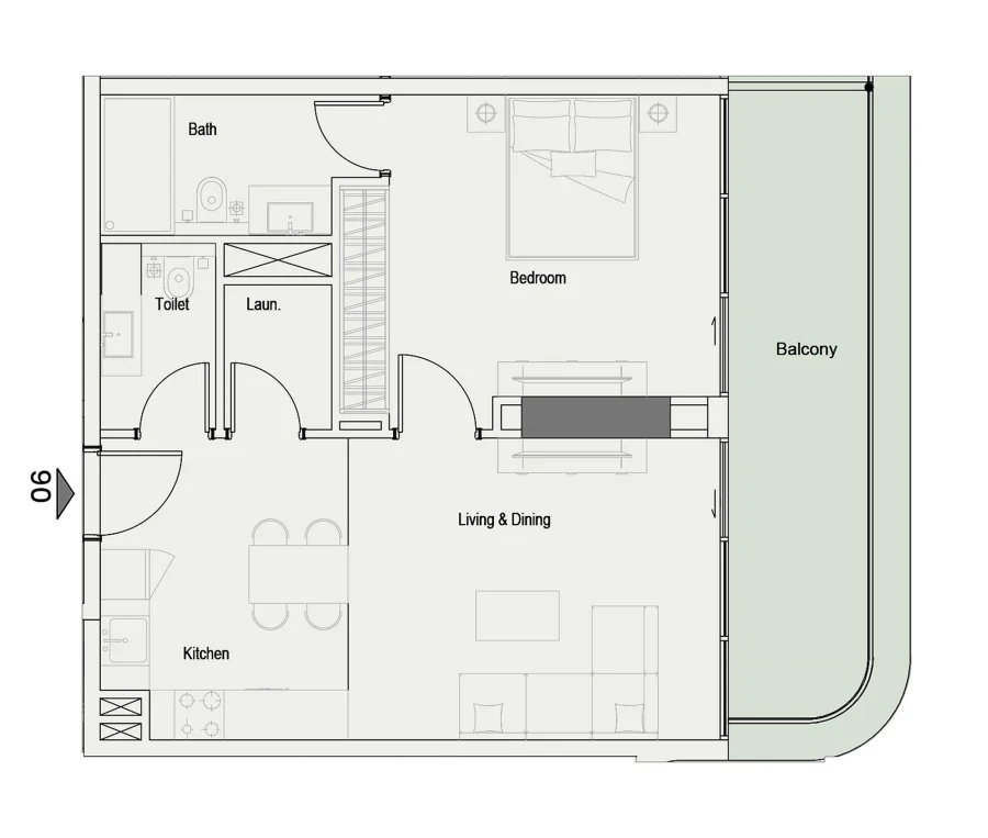 1 BR — 1 Bedroom Unit 06