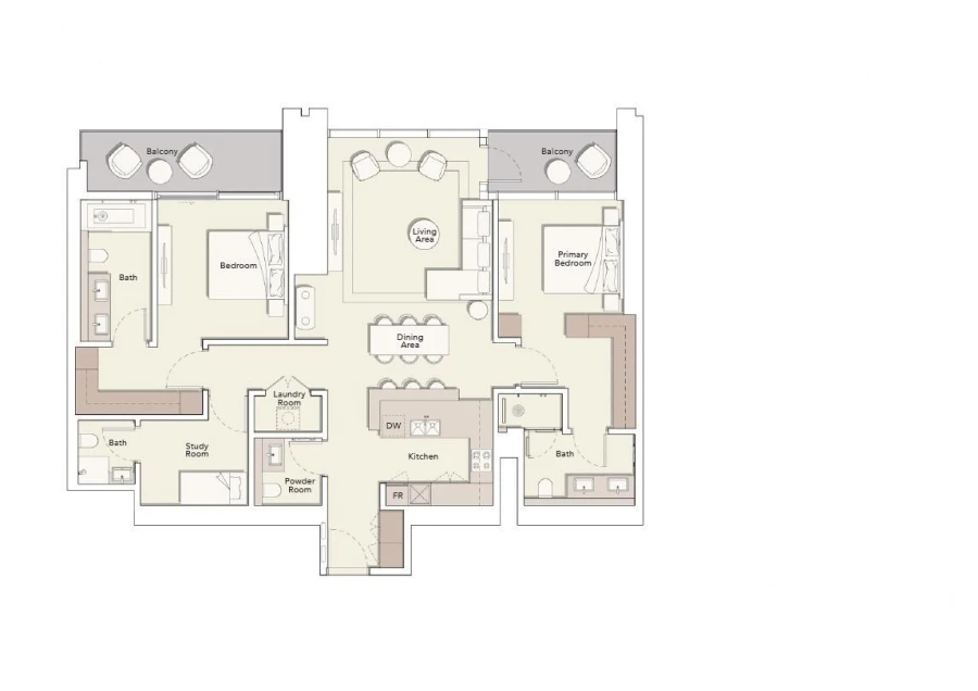 2 BR — 2 BEDROOM + S TYPE B