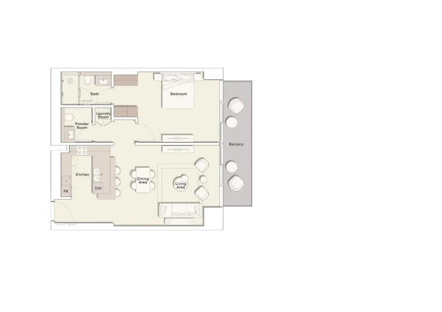 1 BR — 1 BEDROOM TYPE B