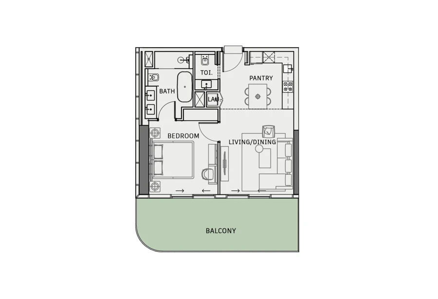 1 BR — 1 Bedroom Type 03